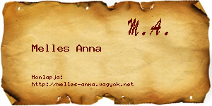 Melles Anna névjegykártya